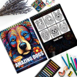 Amazing Dogs Spiral Bound Coloring Book, Lovable Dog Illustrations for a Heartwarming Experience, Great for Dog Lovers and Animal Art Enthusiasts