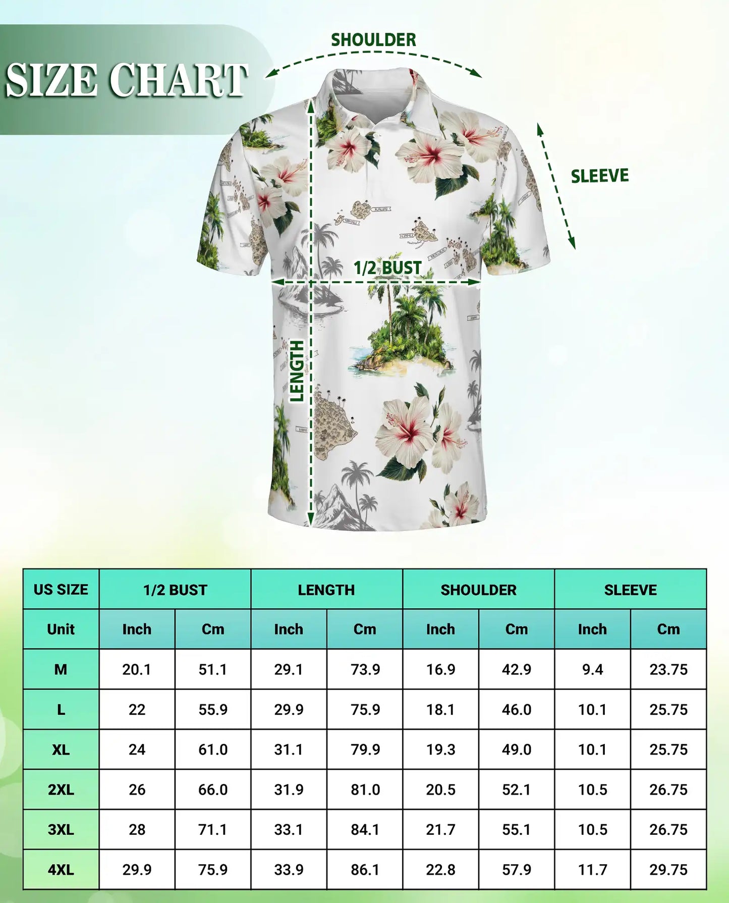 Hawaii Map Hawaiian Polo Shirt – Hibiscus Tropical Island Shirt | Azhobbyshop