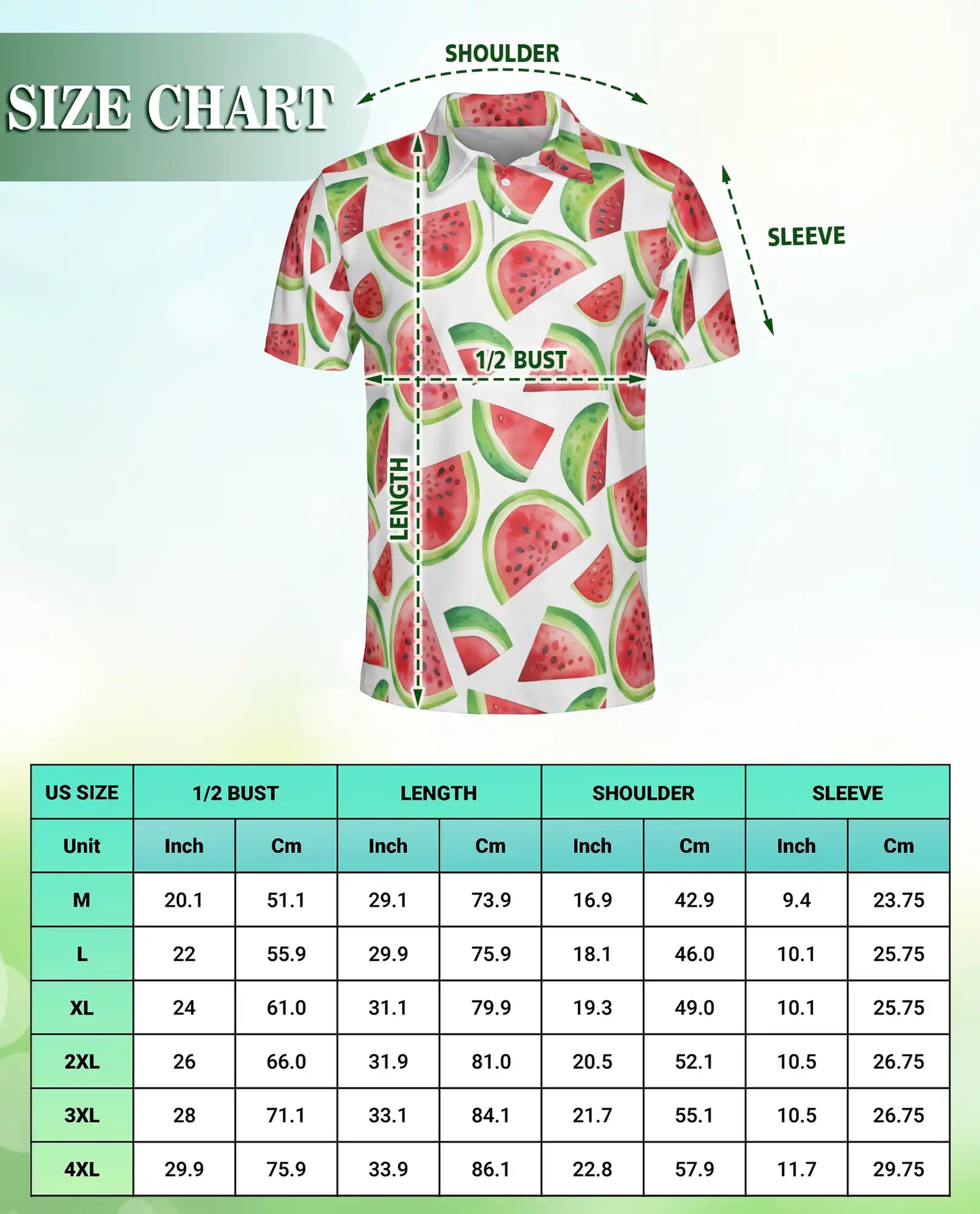 Watermelon Slice 3D Polo Shirt for Men – Fresh Summer Fruit Pattern | Azhobbyshop