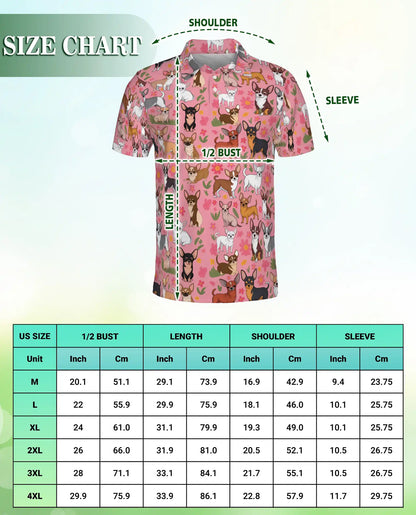 Flowers Chihuahua Pattern Polo Shirt | Azhobbyshop