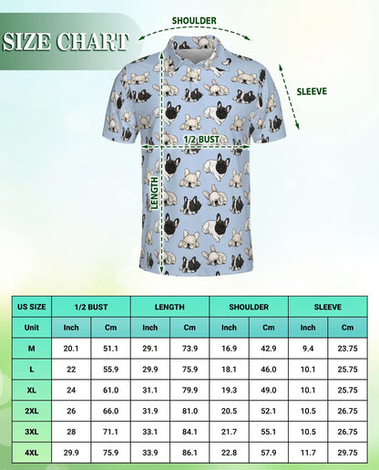 Lazy French Bulldog Pattern Polo Shirt | Azhobbyshop
