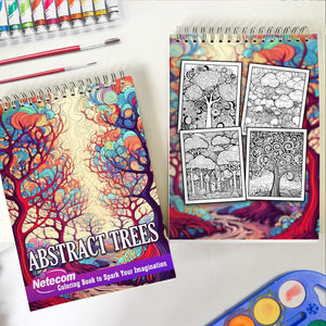 Abstract Trees Spiral Bound Coloring Book, Capture the Essence of Abstract Artistry with 30 Striking Coloring Pages for Coloring Aficionados to Bring Out the Creativity, Emotion, and Individuality of Abstract Trees