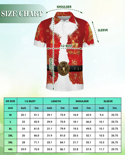 Santa Claus Polo Shirt – Christmas Costume 3D Holiday Graphic | Azhobbyshop