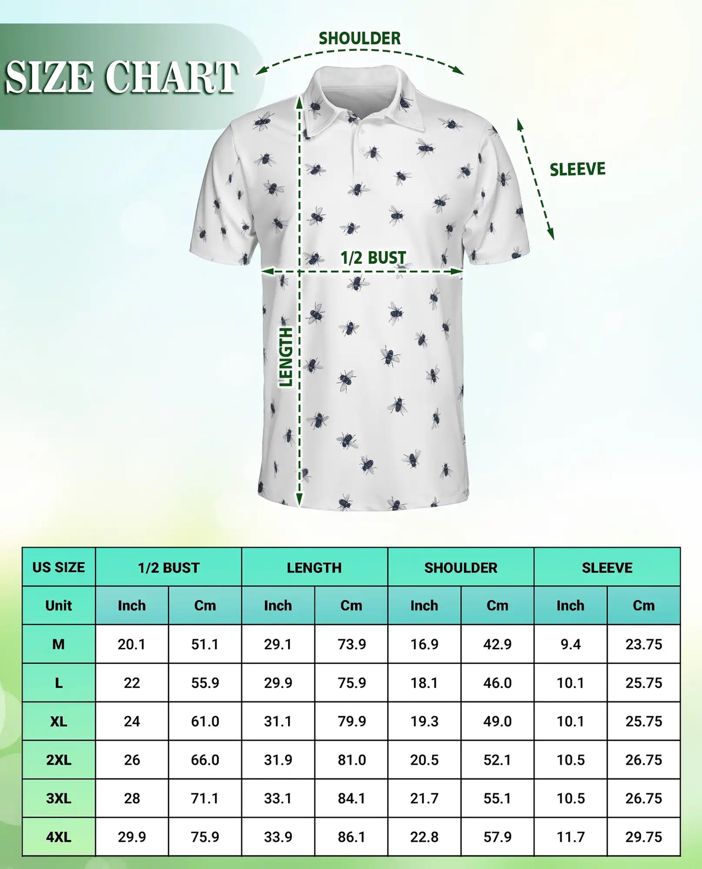 Housefly Pattern 3D Polo Shirt for Men – Funny Insect Print Casual Tee | Azhobbyshop