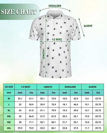 Housefly Pattern 3D Polo Shirt for Men – Funny Insect Print Casual Tee | Azhobbyshop