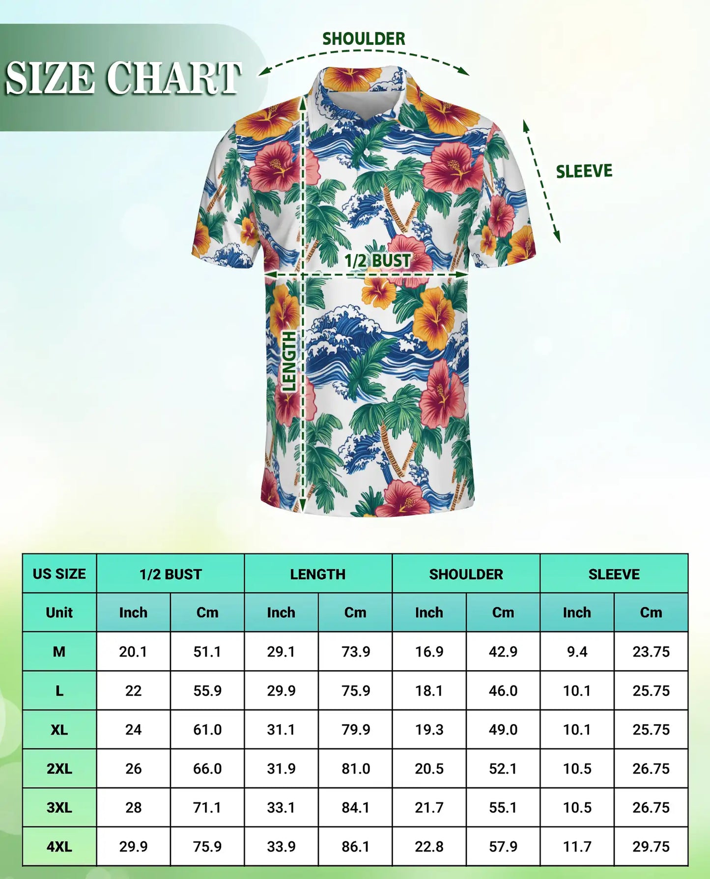 Awesome Tropical Hibiscus Polo Shirt – Ocean Waves & Palm Tree Summer Style | Azhobbyshop