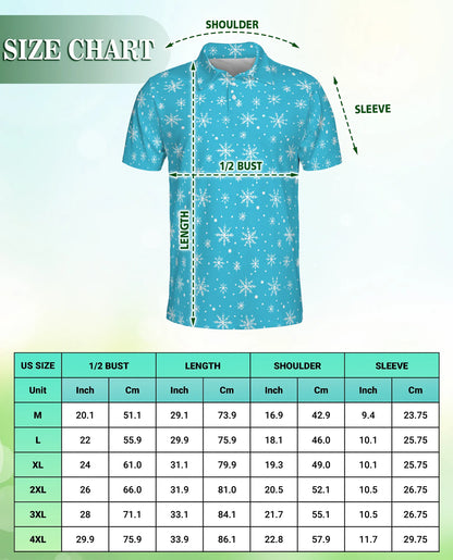 Snowflake 3D Polo Shirt for Men – Winter Christmas Holiday Style | Azhobbyshop