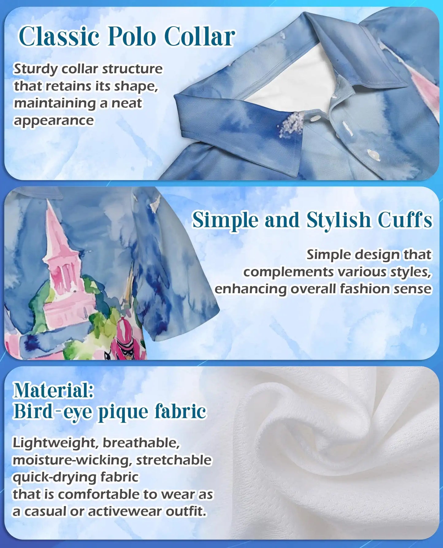 Horse Racing Watercolor 3D Polo Shirt for Men – Jockey Derby Art Style | Azhobbyshop
