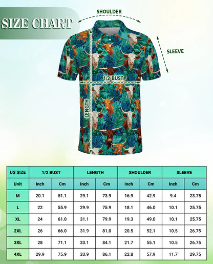 Texas Longhorn Cattle Polo Shirt – Western Ranch Hawaiian Style | Azhobbyshop