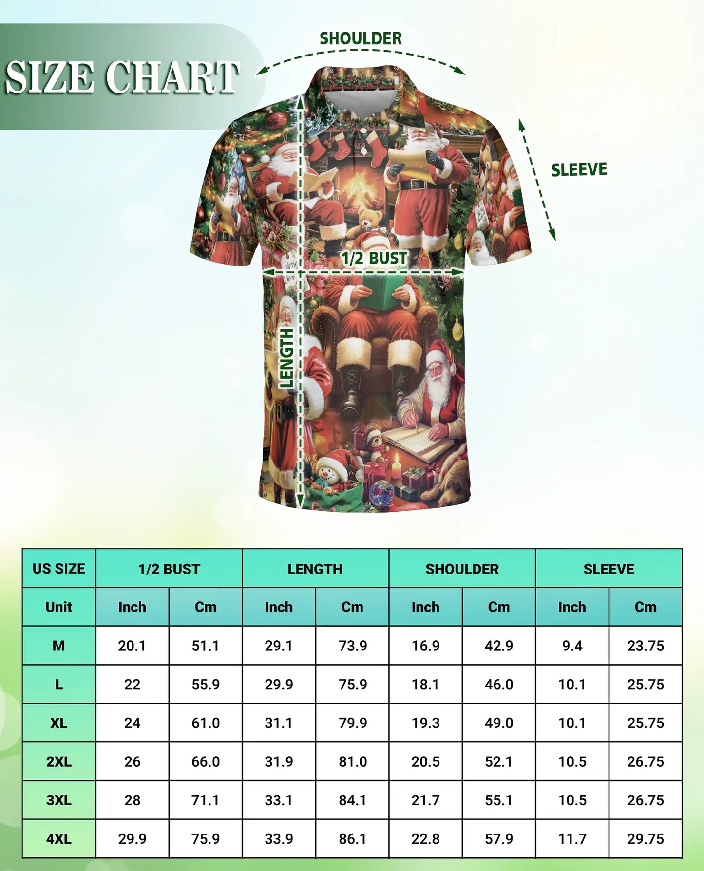 Santa Claus Christmas 3D Polo Shirt for Men – Festive Holiday Gift Style | Azhobbyshop