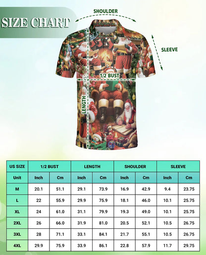 Santa Claus Christmas 3D Polo Shirt for Men – Festive Holiday Gift Style | Azhobbyshop