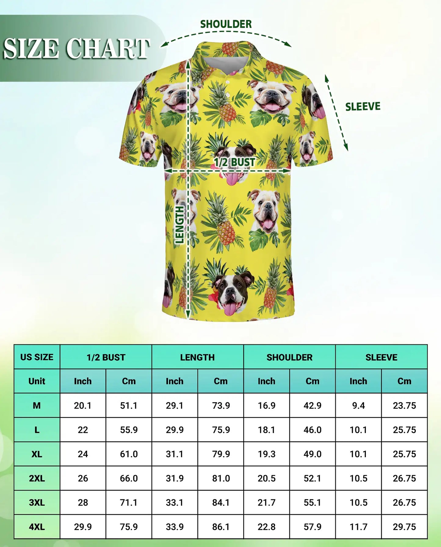 Bulldog Pineapple Tropical Hawaiian Polo Shirt | Azhobbyshop