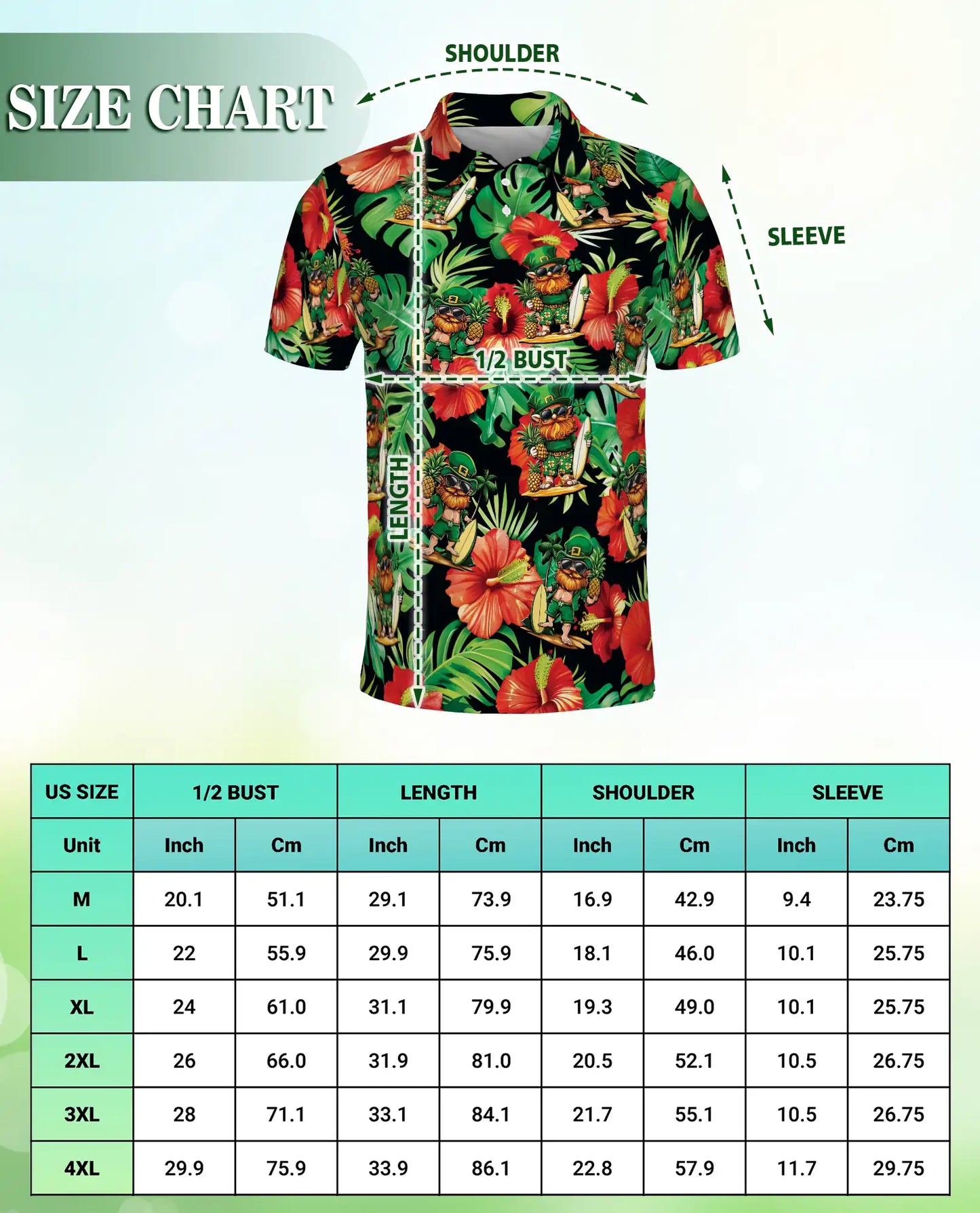 Irish Leprechaun Tropical Flower Polo Shirt | Azhobbyshop