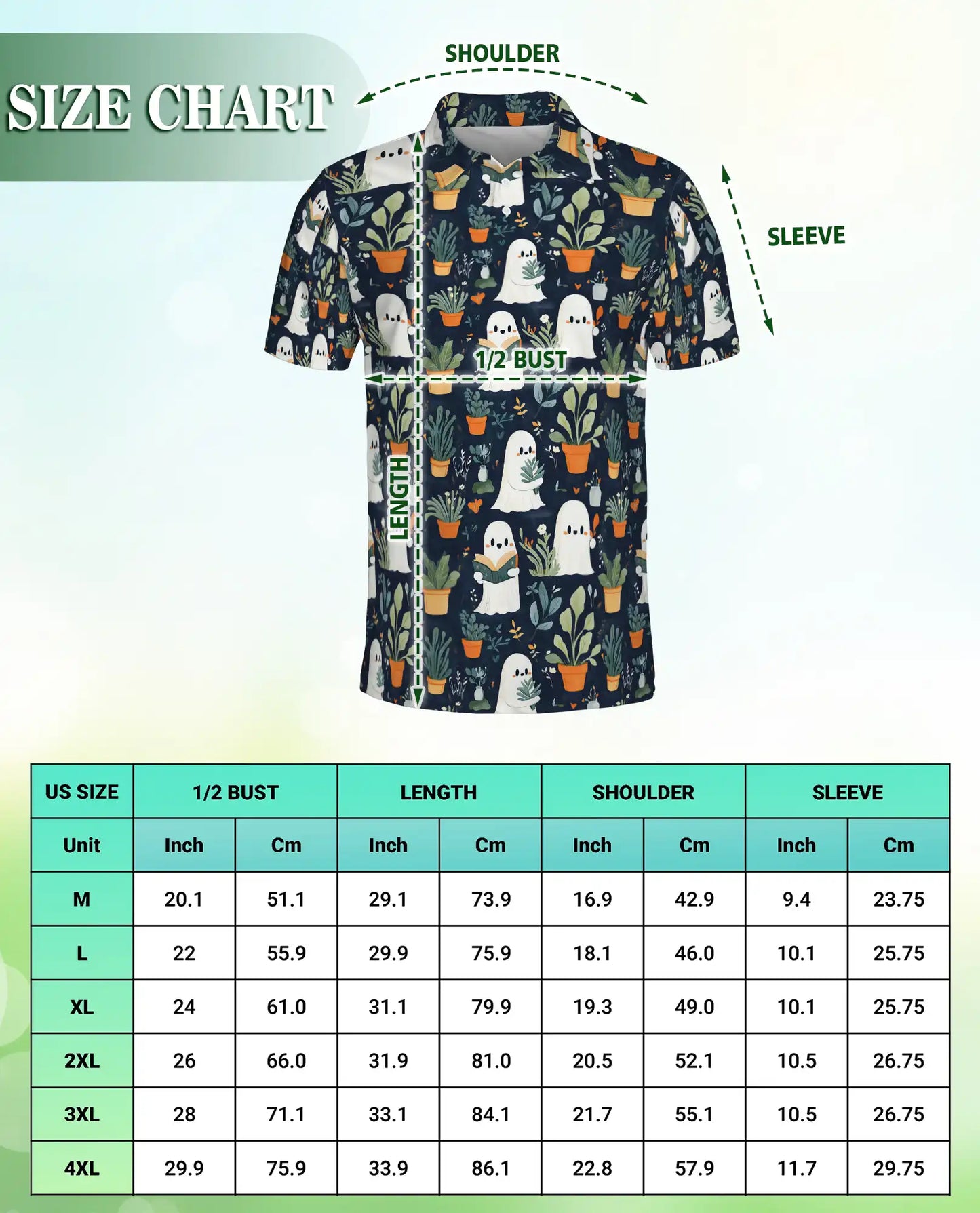 Cute Ghost Plant Polo Shirt for Men – Funny Halloween Garden Style | Azhobbyshop