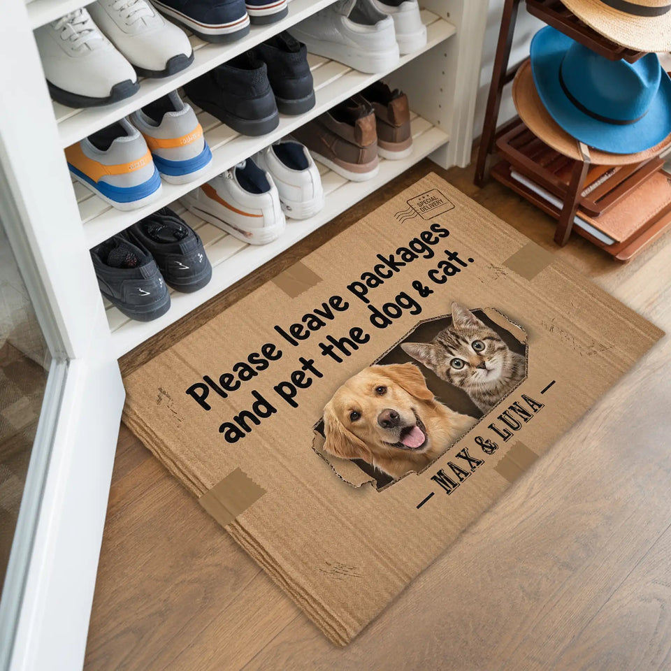 Personalized Delivery Pet Doormat – Custom Dog & Cat Photo Mat