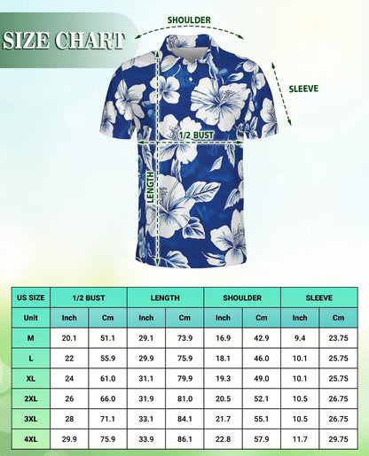 Tropical Hibiscus Polo Shirt- Hawaiian Floral Beach Style | Azhobbyshop