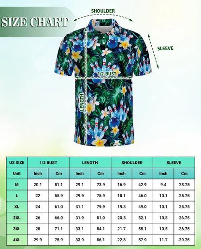 Bowling Tropical 3D Polo Shirt for Men – Floral Island Sport Style | Azhobbyshop
