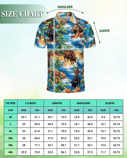 Bull Riding On Beach Polo Shirt | Azhobbyshop