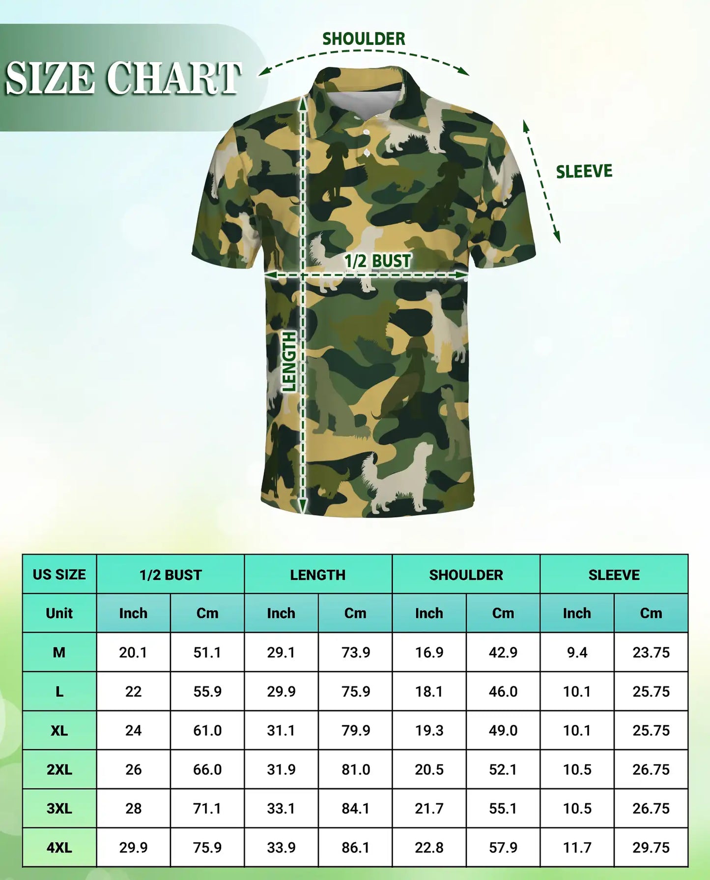 English Setter Dog Polo Shirt- Camouflage Hunting Dog Print Shirt | Azhobbyshop