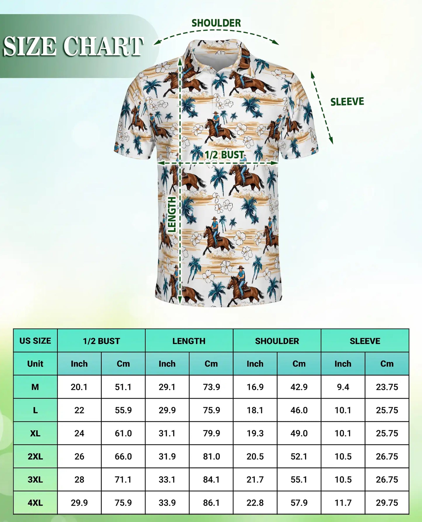 Cowboy Horse Polo Shirt – Western Tropical Beach Style | Azhobbyshop