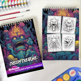 Creepy Creature Spiral Bound Coloring Book, Unveil 30 Intricate Coloring Pages, Filled with Creepy Creatures and Gothic Elements, for a Hauntingly Beautiful Coloring Experienc