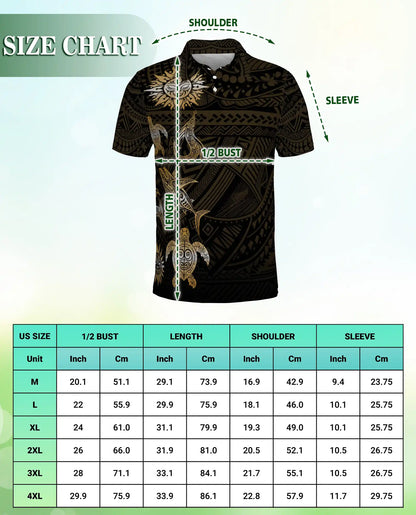 In The Ocean Polynesian 3D Polo Shirt – Hawaiian Tribal Sea Style | Azhobbyshop