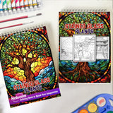 Stained Glass Plants Spiral Bound Coloring Book, Capture the Essence of Translucent Beauty with 30 Striking Coloring Pages for Coloring Aficionados to Bring Out the Luminosity, Detail, and Serene Atmosphere of Stained Glass Plant Art