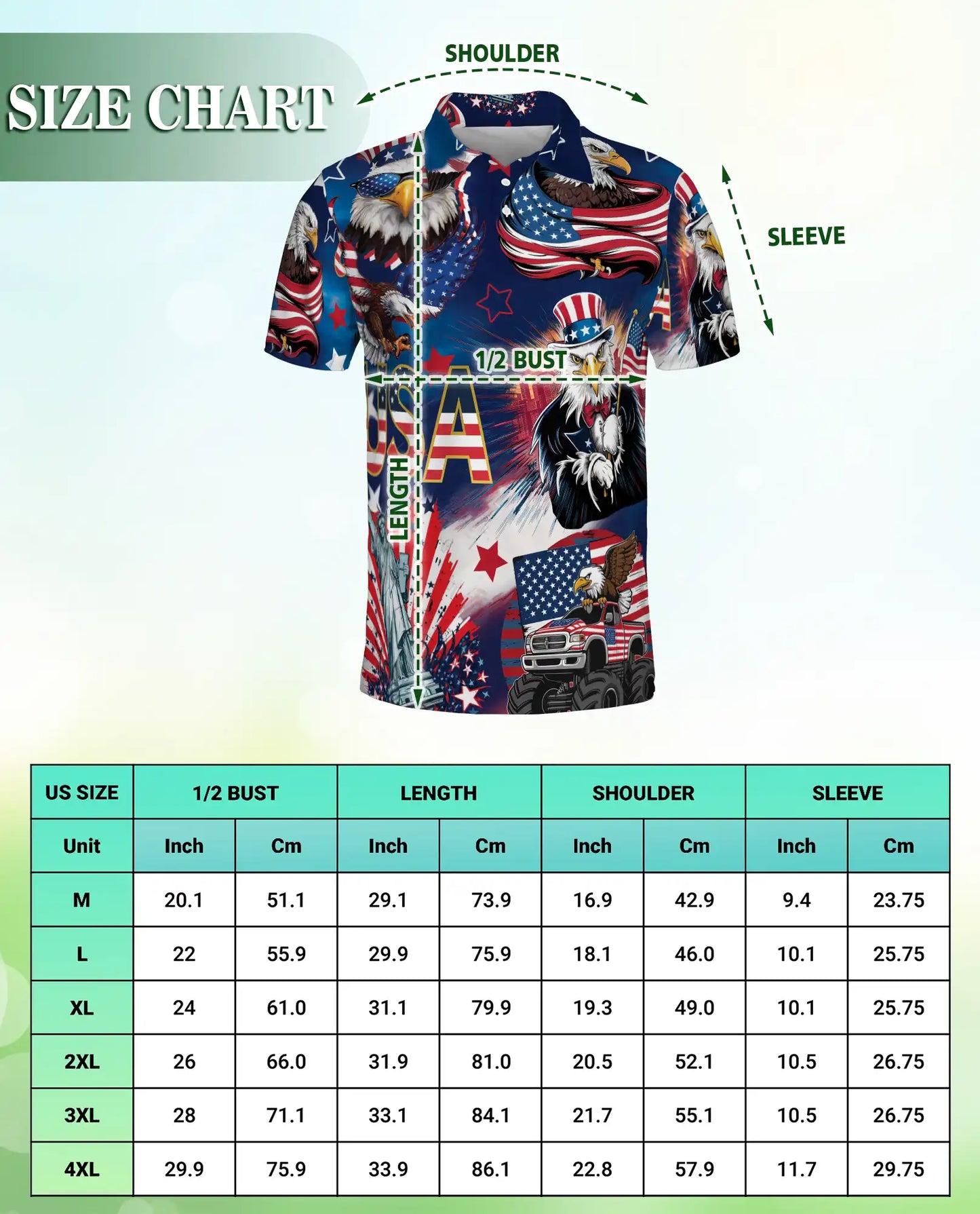 USA Eagle Patriotic Polo Shirt – American Flag Freedom Print | Azhobbyshop