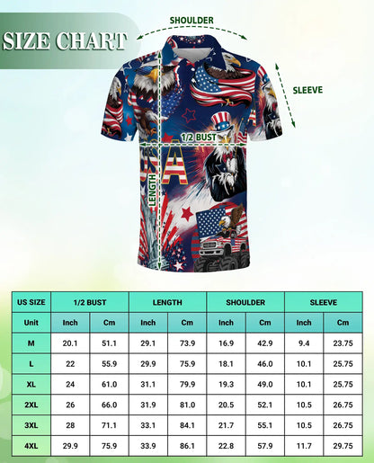 USA Eagle Patriotic Polo Shirt – American Flag Freedom Print | Azhobbyshop