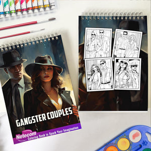 Gangster Couples Spiral Bound Coloring Book: 30 Mesmerizing Coloring Pages that Portray the Intricate Details and Intrigue of their Criminal Lives