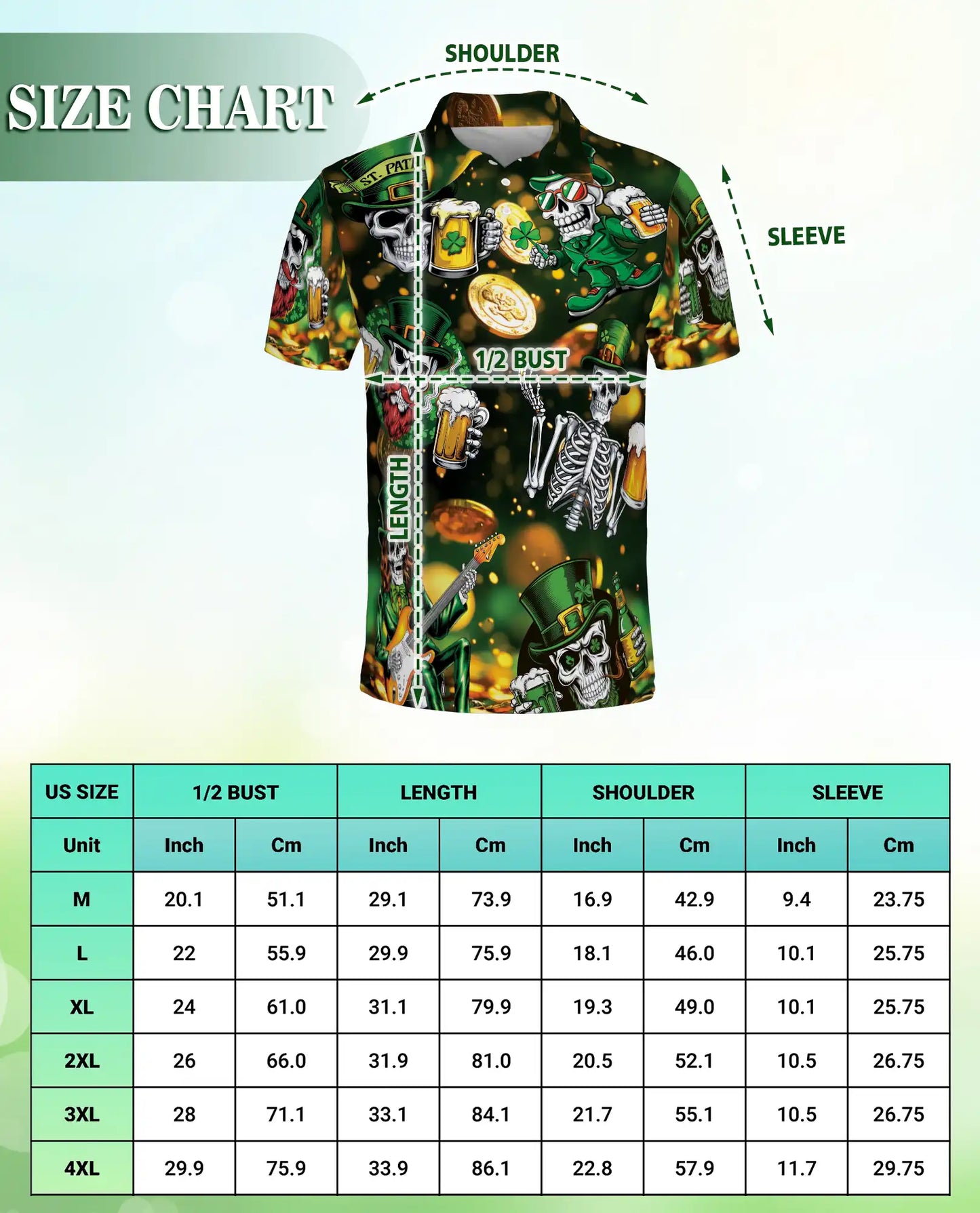 St. Patrick’s Day Skull Hawaiian Polo Shirt – Irish Beer Skeleton Shirt | Azhobbyshop