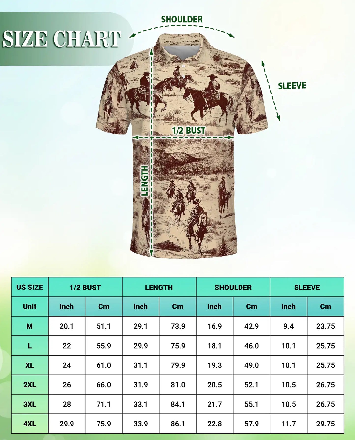 Western Cowboy 3D Polo Shirt for Men – Vintage Style | Azhobbyshop