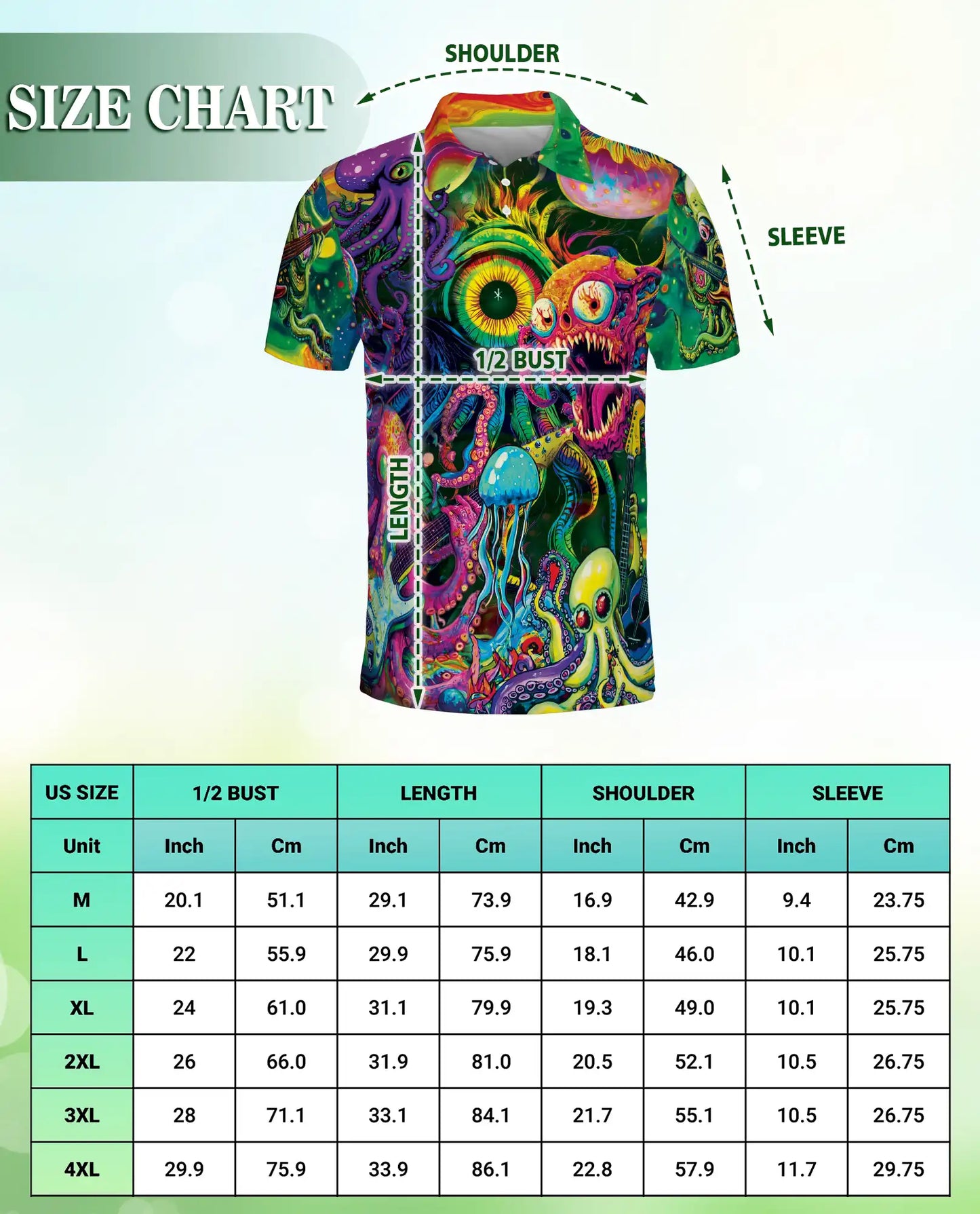 Hippie Octopus Hawaiian Polo Shirt – Psychedelic Trippy Festival Shirt | Azhobbyshop