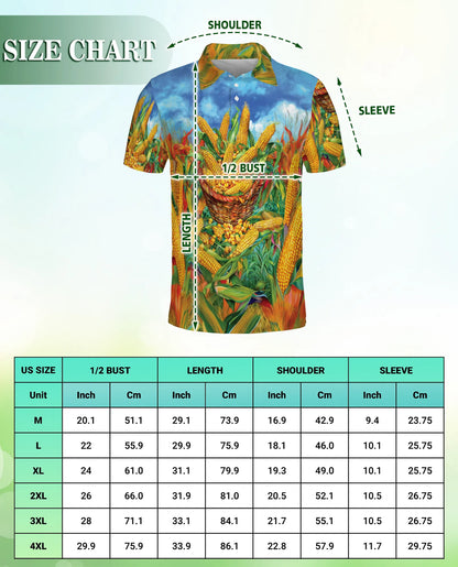 Corn Harvest Farm Field Polo Shirt | Azhobbyshop