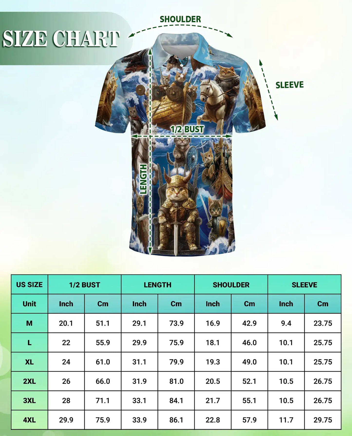 Fantasy Warrior Cat Polo Shirt – Epic Battle Cat Riding Print | Azhobbyshop