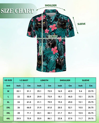Black Cat Tropical Polo Shirt | Azhobbyshop