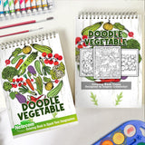 Doodle Vegetable Spiral Bound Coloring Book, Unleash Your Creativity with 30 Whimsical Doodle Vegetable Coloring Pages to Celebrate the Beauty of Nature's Bounty