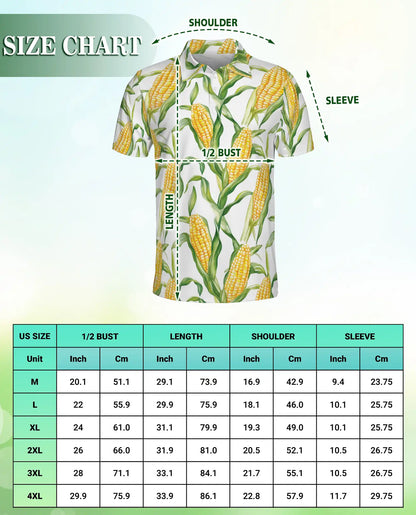 Corn Print Polo Shirt – Fresh Farm Sweet Corn Pattern | Azhobbyshop