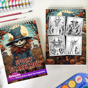 Spooky Scarecrow Spiral Bound Coloring Book, Explore the Haunting Beauty of Scarecrows and Create Your Own Spooky Masterpieces