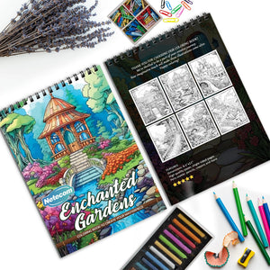 Enchanted Gardens Spiral Bound Coloring Book, Magical Garden Scenes for a Whimsical Coloring Escape, Perfect for Nature Lovers and Dreamers