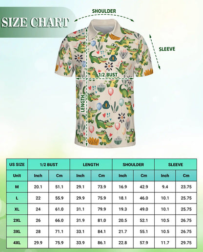 Alligator Polo Shirt – Cute Cartoon Crocodile Pattern | Azhobbyshop