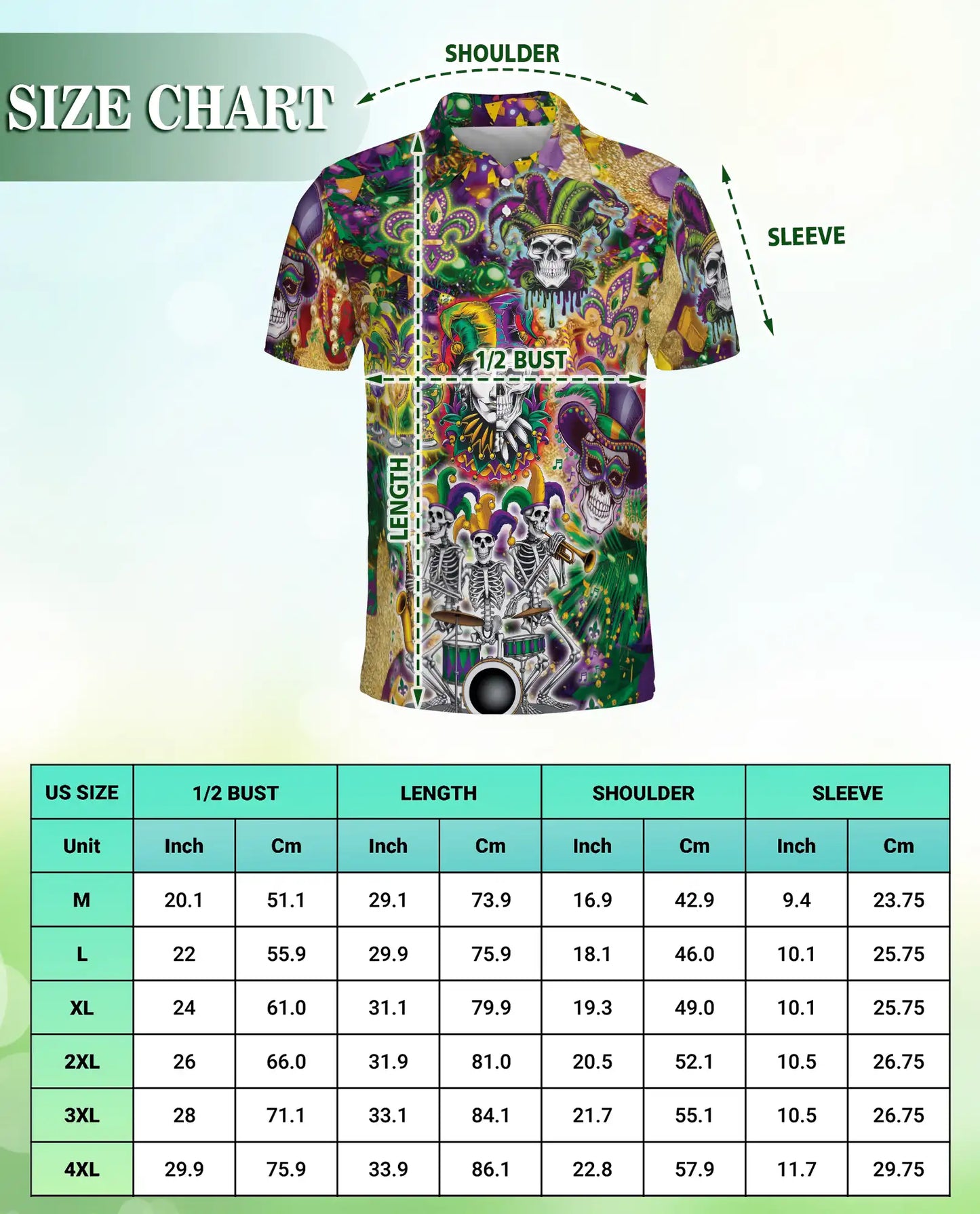 Skulls Mardi Gras Jester Mask Polo Shirt | Azhobbyshop