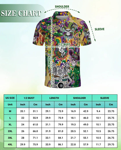 Skulls Mardi Gras Jester Mask Polo Shirt | Azhobbyshop