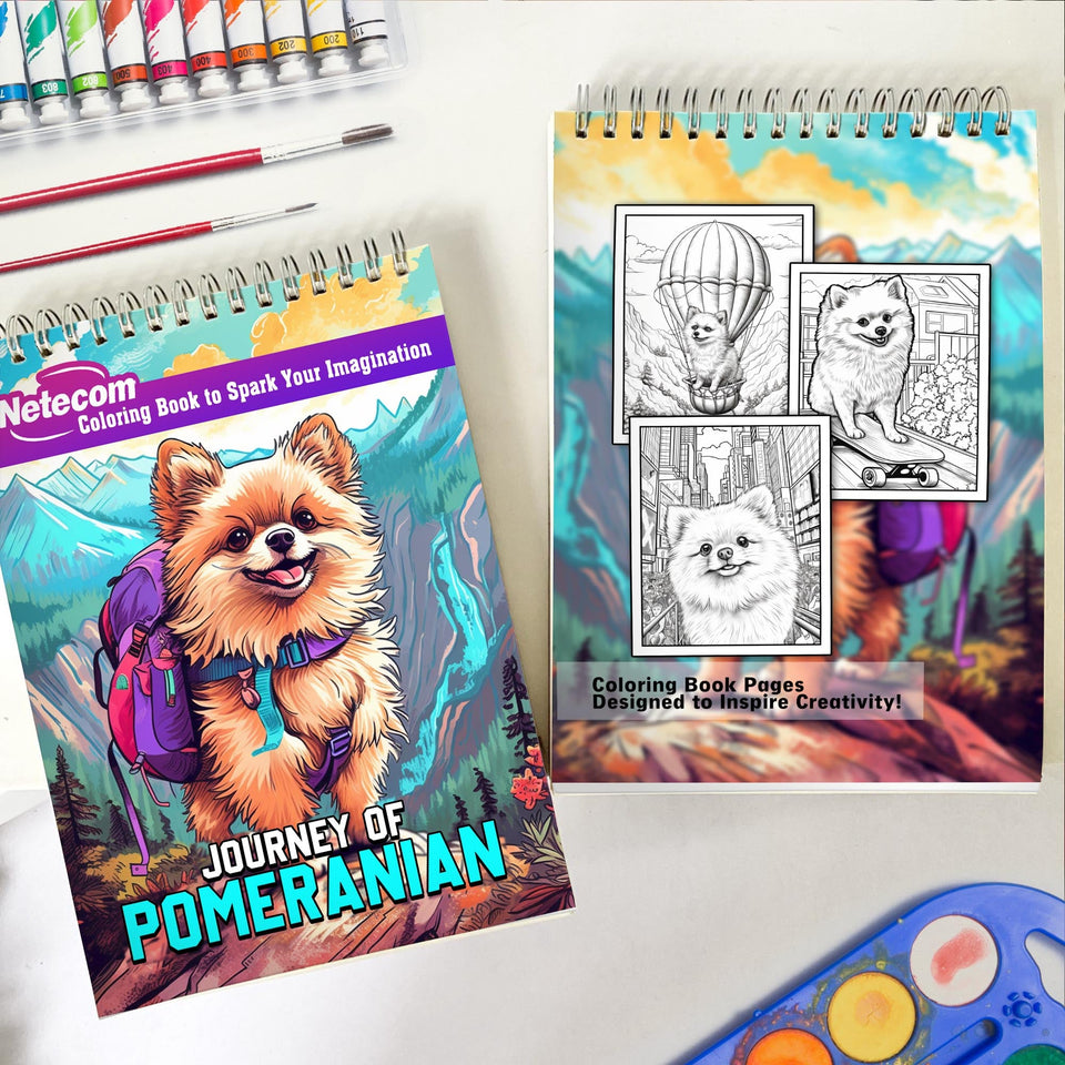 Journey of Pomeranian Spiral Bound Coloring Book, Unleash Your Artistic Talents in the Joyful Journey of Pomeranians with 30 Charming Pomeranian Coloring Pages for Coloring Enthusiasts to Embrace the Playful Spirit of Pomeranian Companions