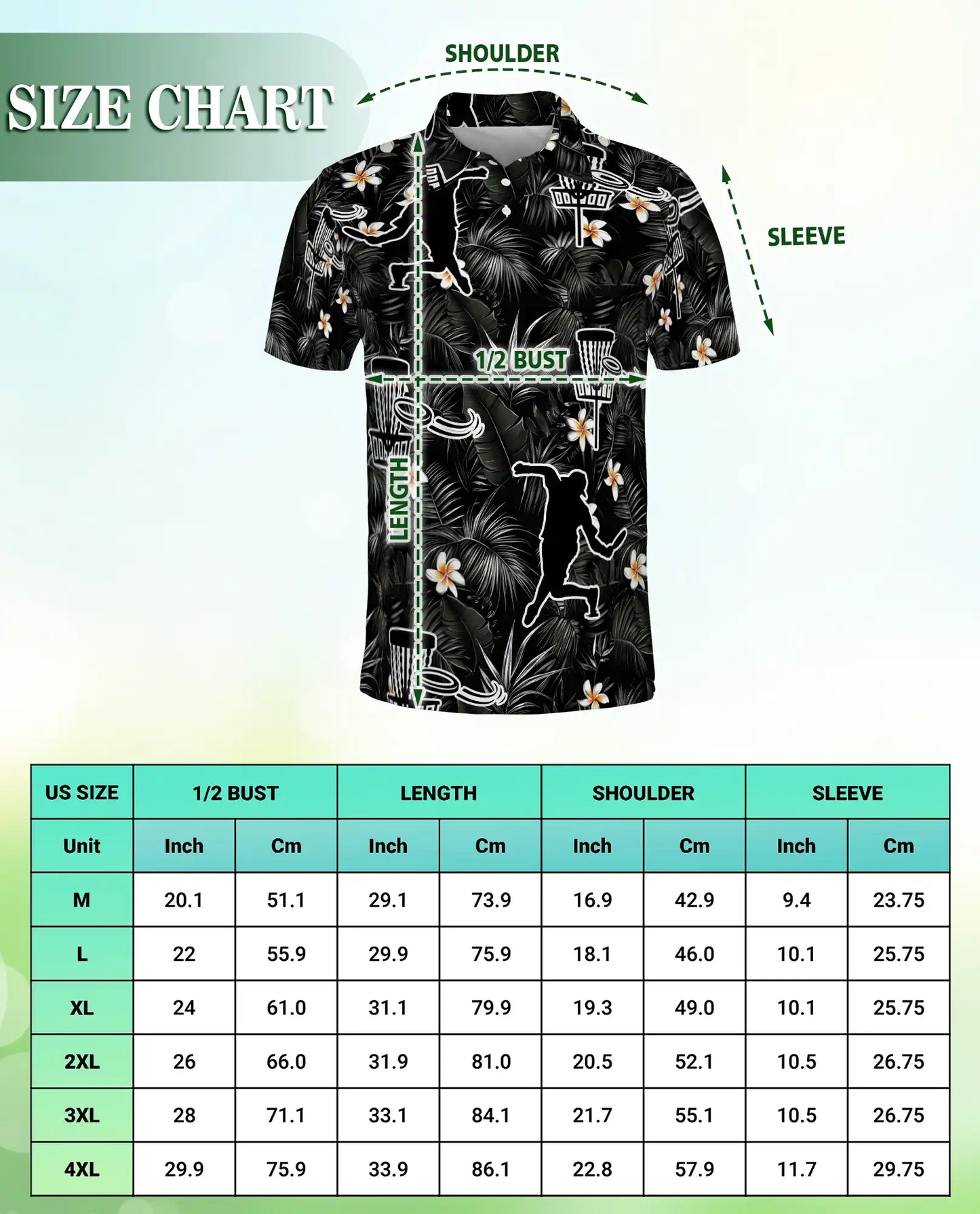 Disc Golf Tropical Flowers 3D Polo Shirt – Island Sport Floral Style | Azhobbyshop