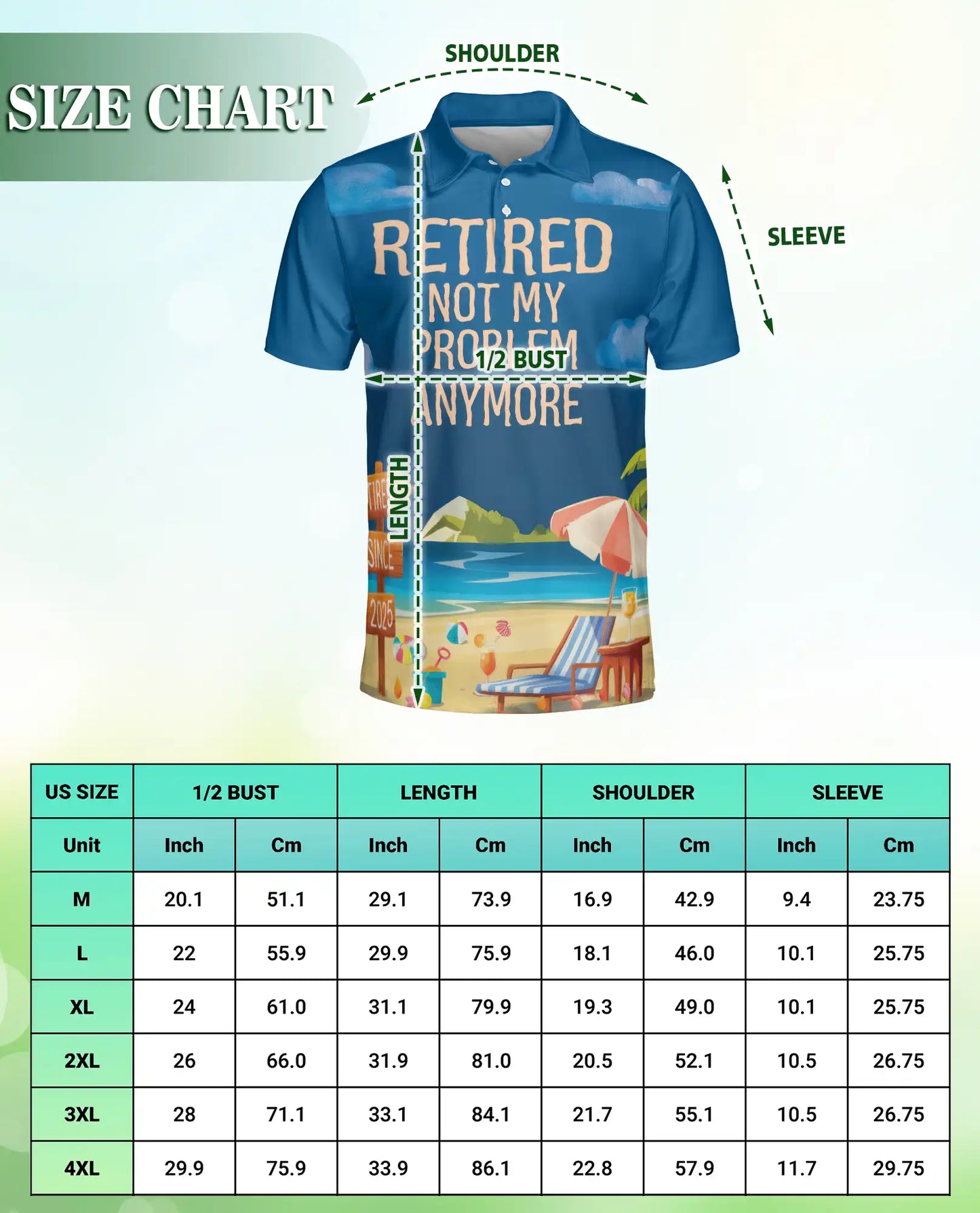 Retired 3D Polo Shirt for Men – Funny Retirement Beach Vacation Gift | Azhobbyshop
