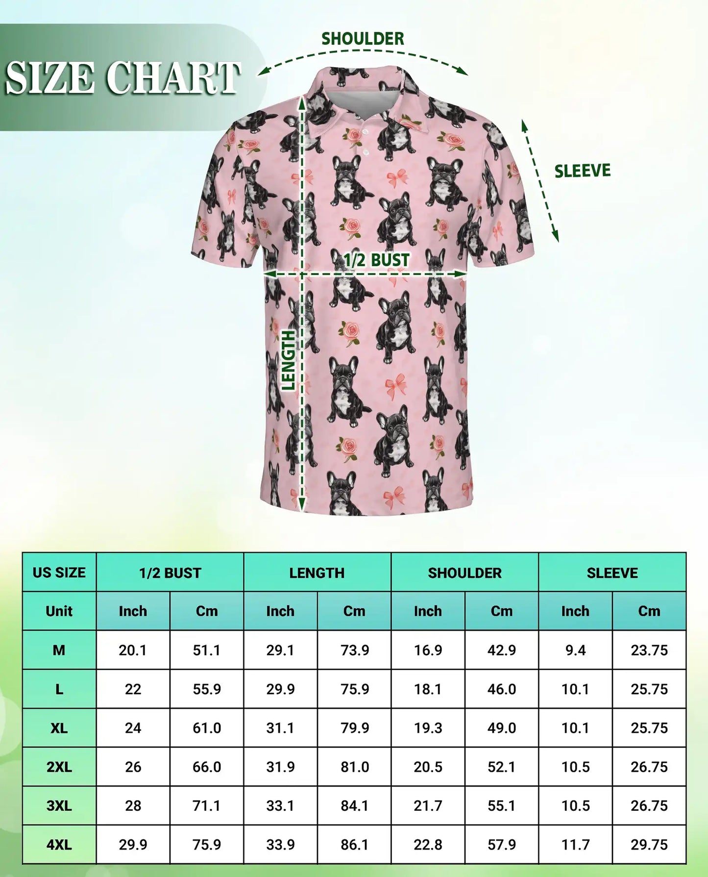 French Bulldog Floral Pattern Polo Shirt | Azhobbyshop