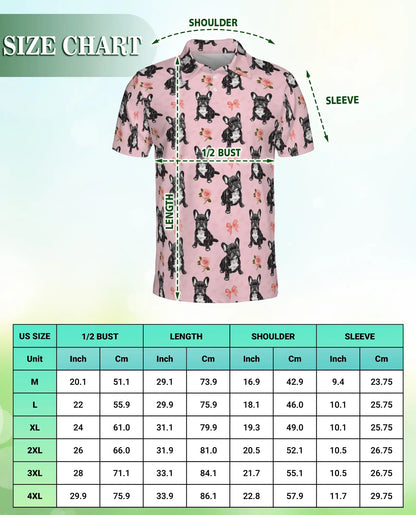 French Bulldog Floral Pattern Polo Shirt | Azhobbyshop