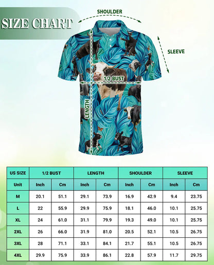 Hereford Cow Polo Shirt- Funny Farm Animal Hawaiian Style | Azhobbyshop