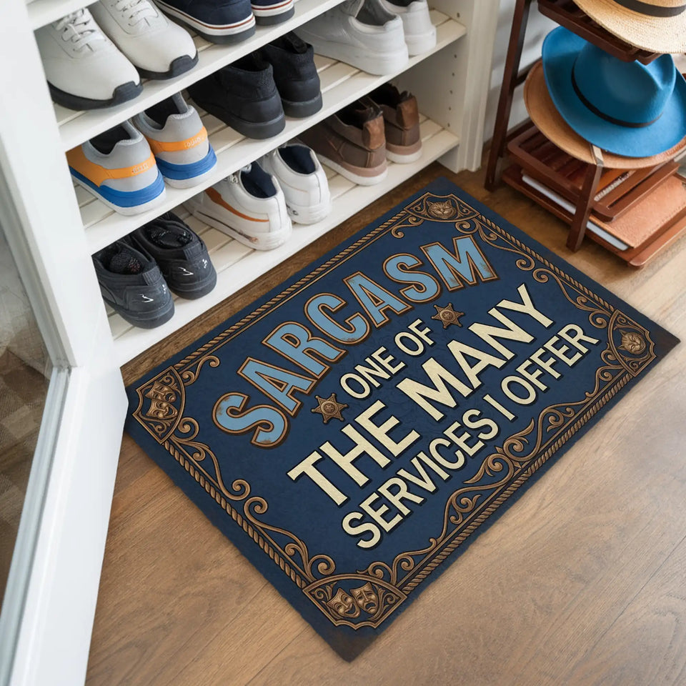 Funny Sarcasm Doormat – Vintage Snarky Welcome Mat